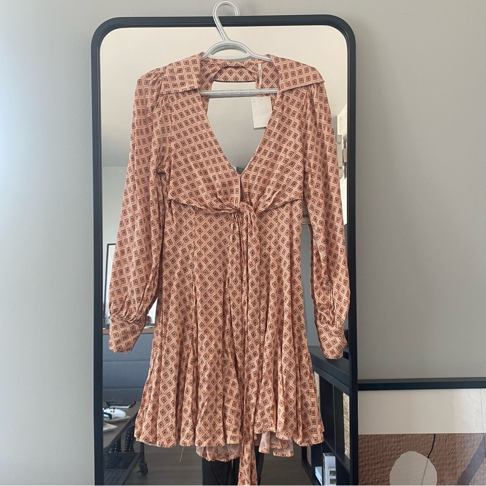Free People Geometric Pattern Xs Mini Dress